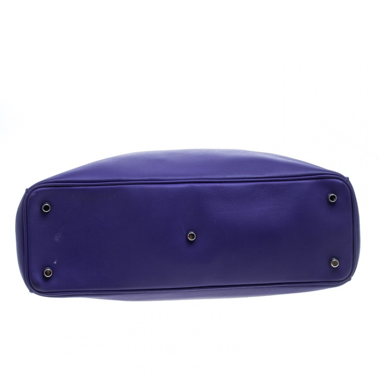 Pre Owned Dior Blue Leather Large Diorissimo Shopper Tote