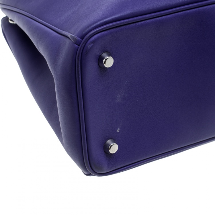 Pre Owned Dior Blue Leather Large Diorissimo Shopper Tote