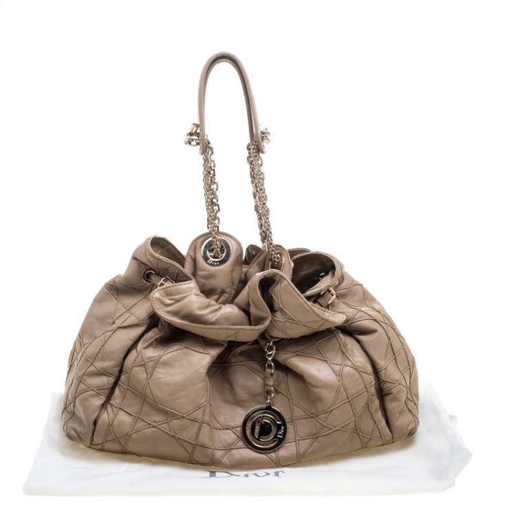 Pre Owned Dior Brown Quilted Cannage Leather Le Trente Hobo