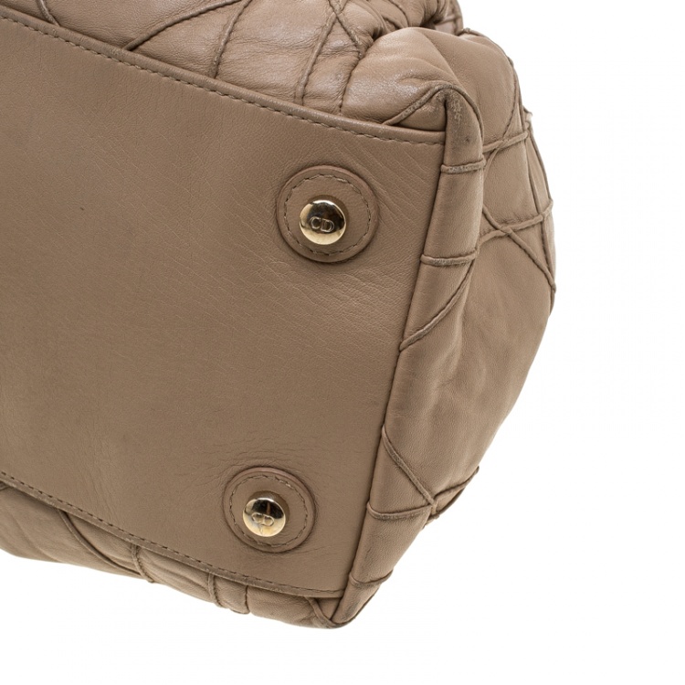 Pre Owned Dior Brown Quilted Cannage Leather Le Trente Hobo