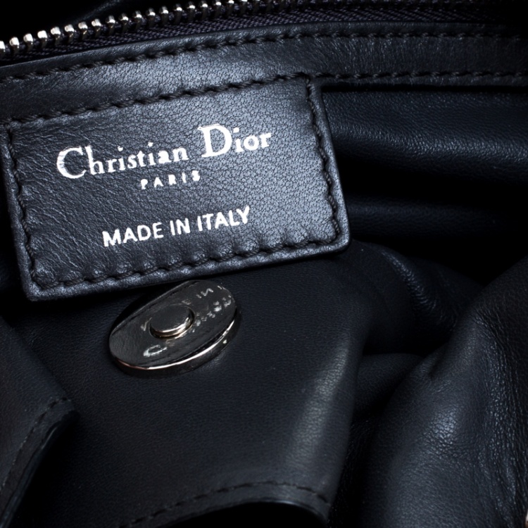 Pre Owned Dior Grey Cannage Leather Le Trente Hobo