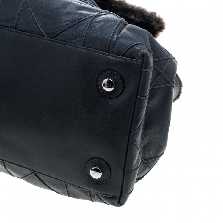 Pre Owned Dior Grey Cannage Leather Le Trente Hobo