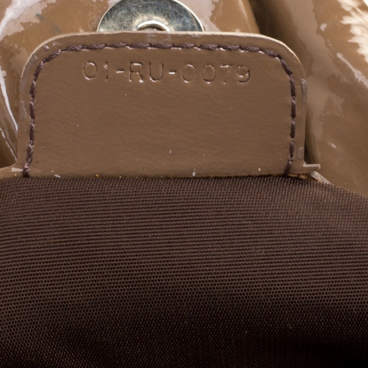 Pre Owned Dior Brown Cannage Patent Leather Le Trente Hobo