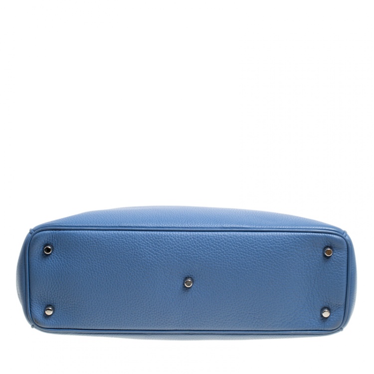 Pre Owned Dior Blue Leather Large Diorissimo Shopper Tote