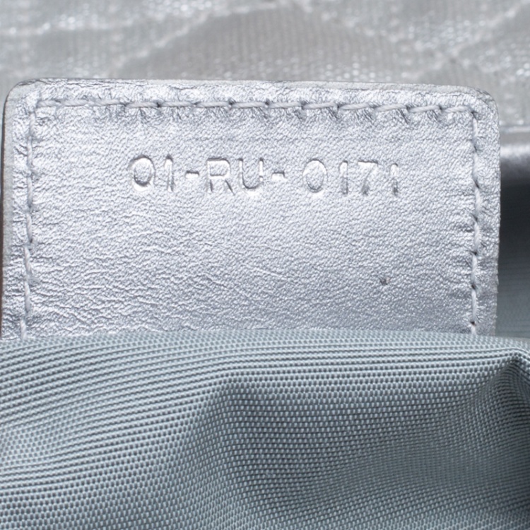 Pre Owned Dior Silver Coated Canvas Medium Panarea Shopper Tote