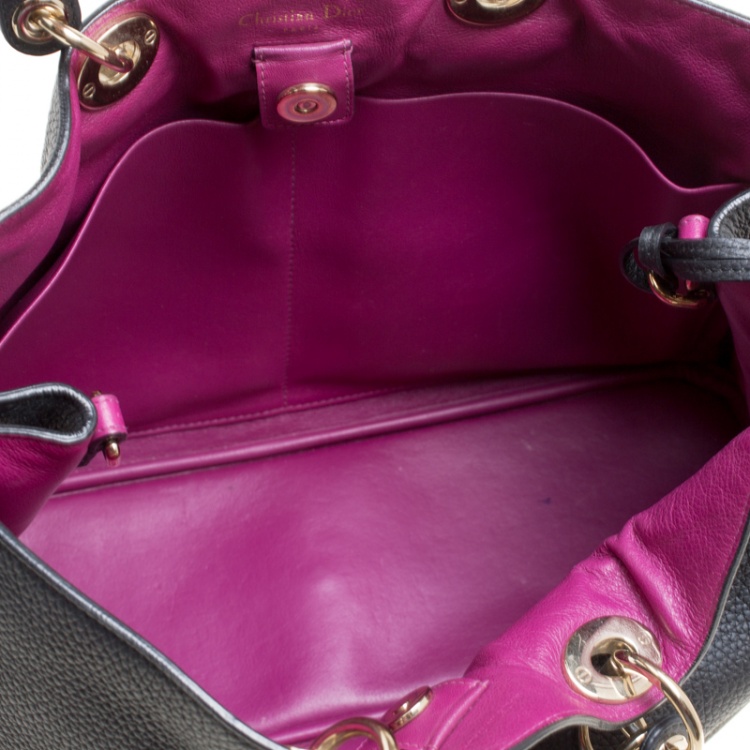 Pre Owned Dior Black Leather Large Diorissimo Shopper Tote