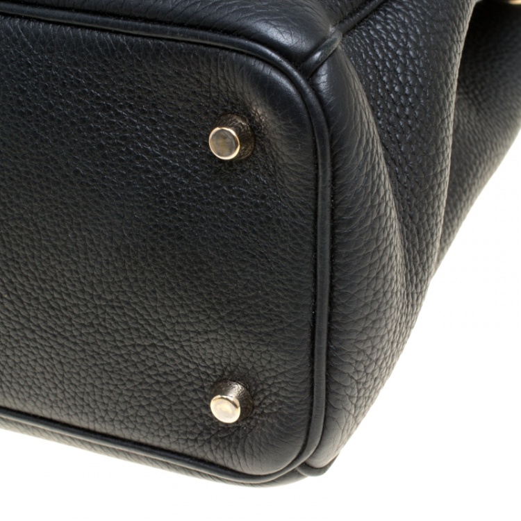 Pre Owned Dior Black Leather Large Diorissimo Shopper Tote