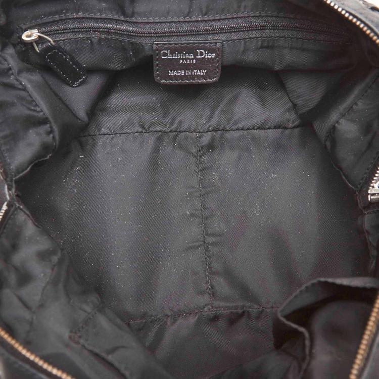 Pre Owned Dior Black Canvas/Leather Oblique Lovely Satchel Bag