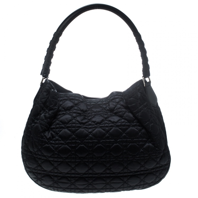 Pre Owned Dior Black Cannage Nylon Lovely Hobo