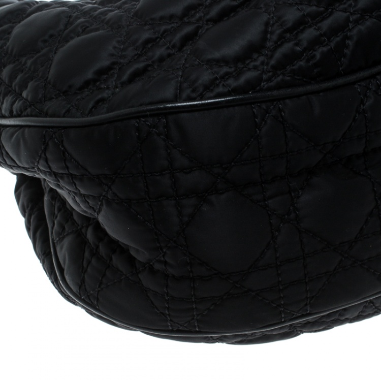 Pre Owned Dior Black Cannage Nylon Lovely Hobo