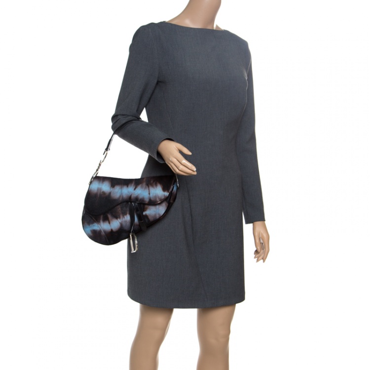 Pre Owned Dior Multicolor Calfhair Saddle Bag