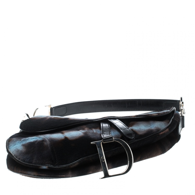 Pre Owned Dior Multicolor Calfhair Saddle Bag