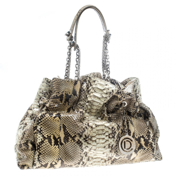 Pre Owned Dior Beige Python Le Trente Hobo