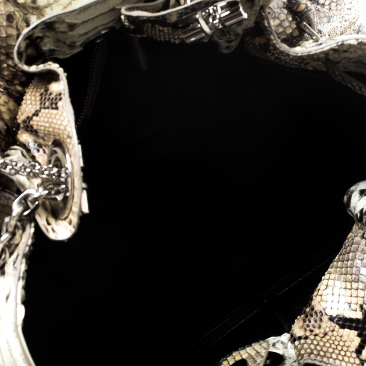 Pre Owned Dior Beige Python Le Trente Hobo