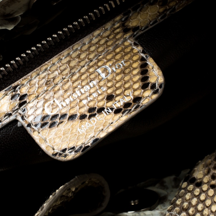 Pre Owned Dior Beige Python Le Trente Hobo