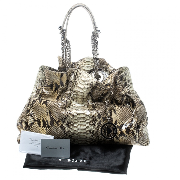 Pre Owned Dior Beige Python Le Trente Hobo