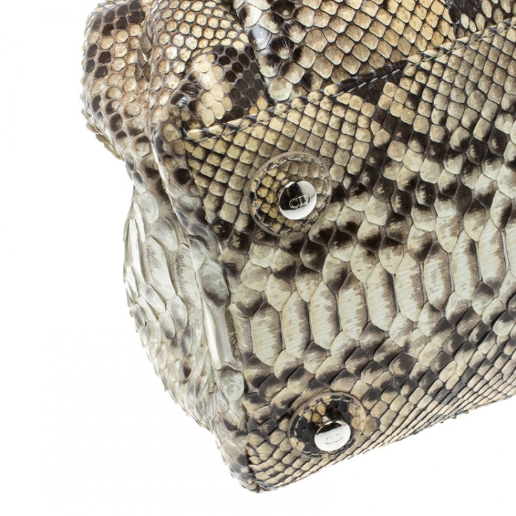 Pre Owned Dior Beige Python Le Trente Hobo