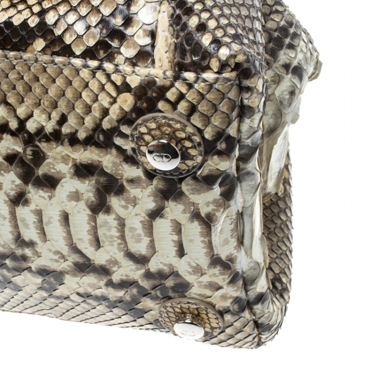 Pre Owned Dior Beige Python Le Trente Hobo