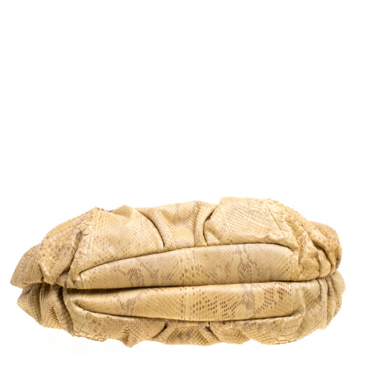 Pre Owned Dior Beige Python Limited Edition 028 Hobo