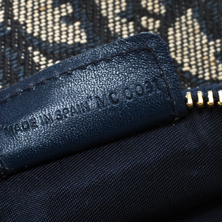 Pre Owned Dior Blue Diorissimo Canvas and Leather Saddle Bag