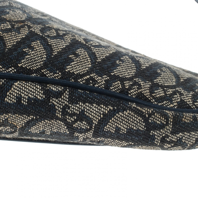 Pre Owned Dior Blue Diorissimo Canvas and Leather Saddle Bag