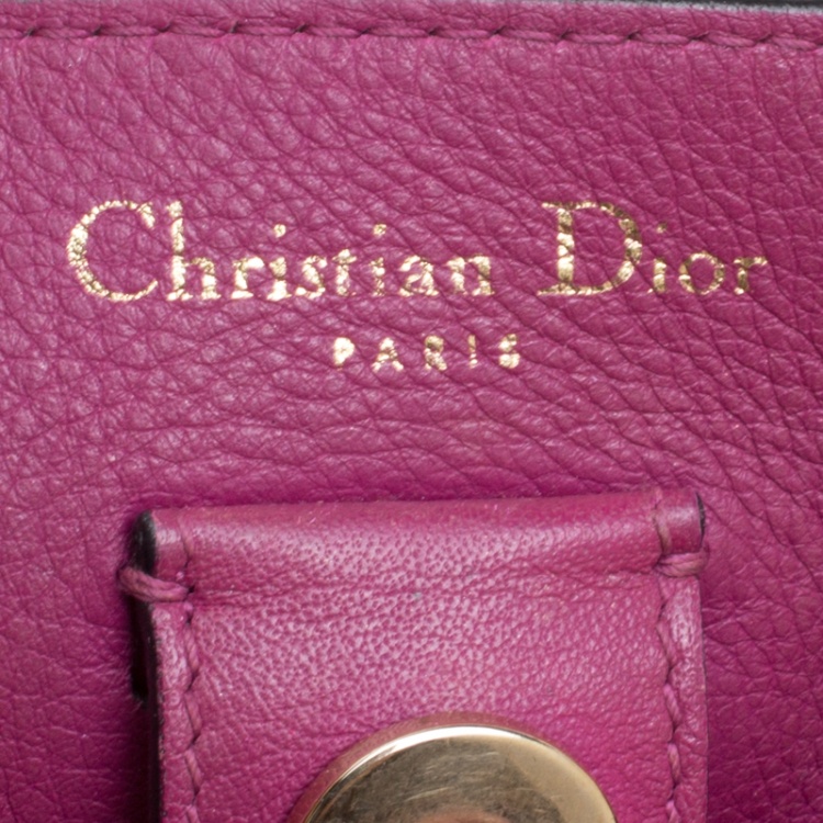 Pre Owned Dior Black Leather Medium Diorissimo Top Handle Bag