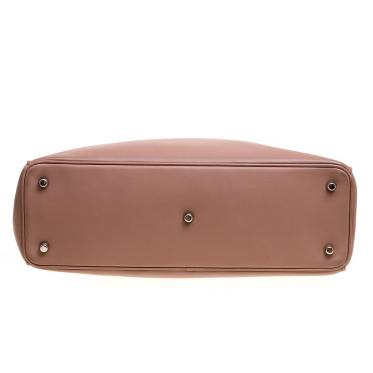 Pre Owned Dior Nude Leather Large Diorissimo Shopper Top Handle Bag