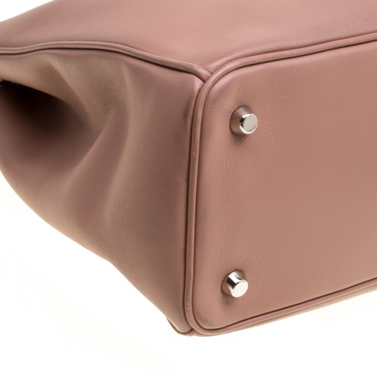 Pre Owned Dior Nude Leather Large Diorissimo Shopper Top Handle Bag