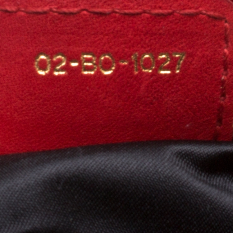 Pre Owned Dior Red Leather Large Gypsy Ruffle Hobo Bag