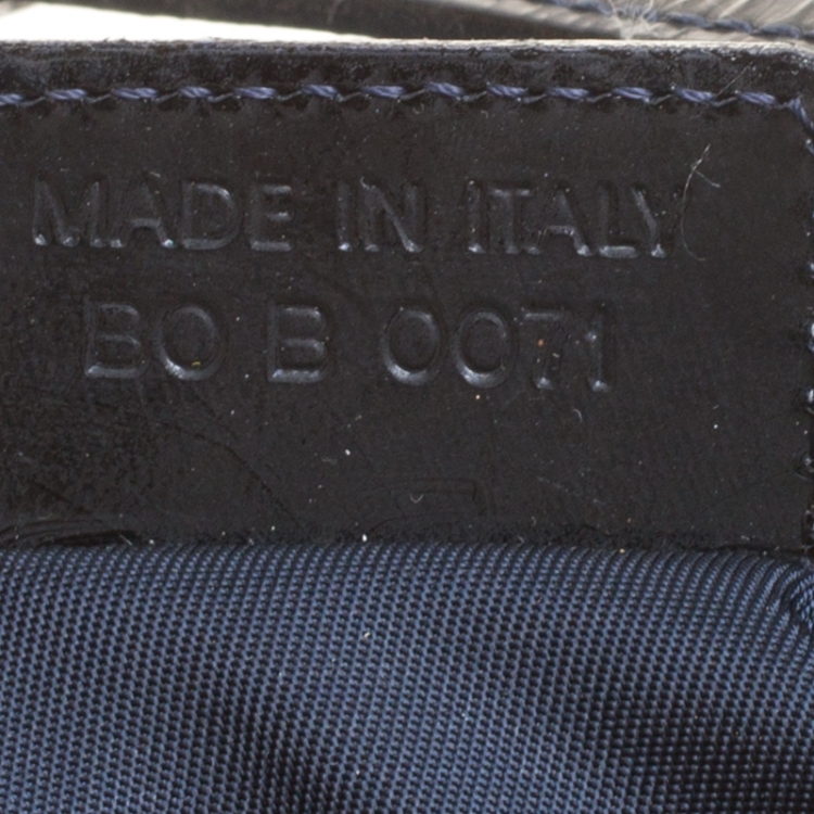 Pre Owned Dior Blue/Black Denim and Leather Saddle Bag