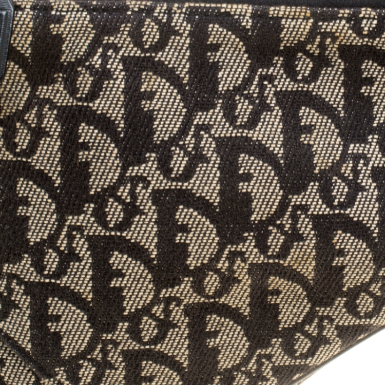 Pre Owned Dior Black Diorissimo Canvas and Leather Saddle Bag