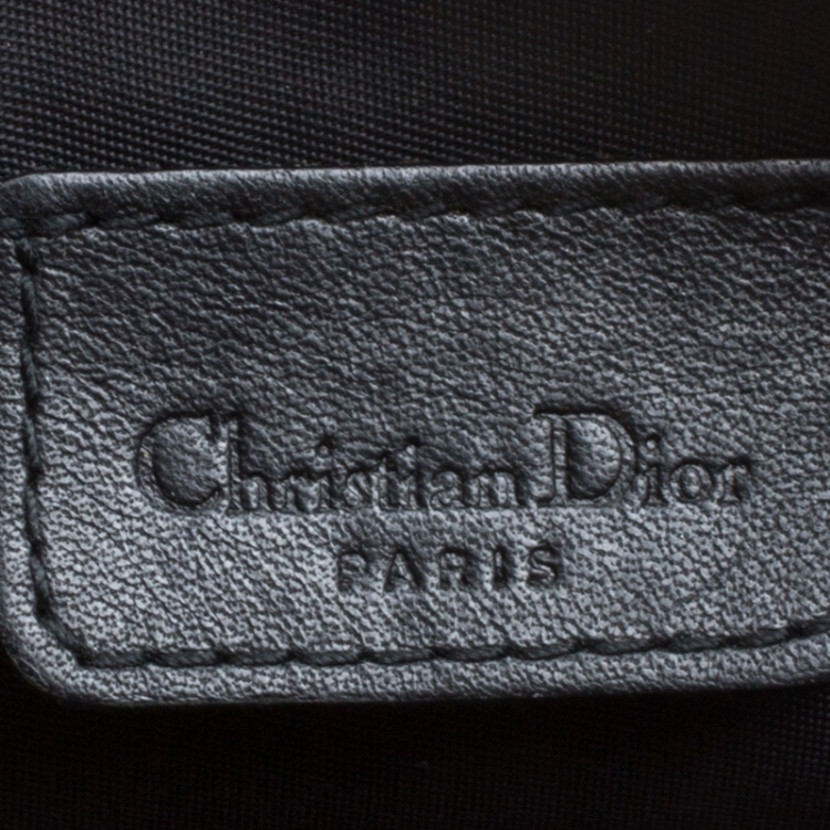 Pre Owned Dior Black Diorissimo Canvas and Leather Saddle Bag