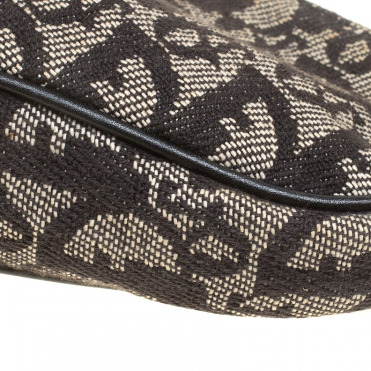 Pre Owned Dior Black Diorissimo Canvas and Leather Saddle Bag
