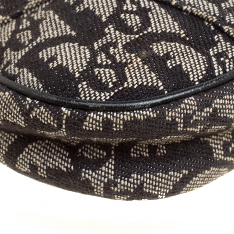 Pre Owned Dior Black Diorissimo Canvas and Leather Saddle Bag