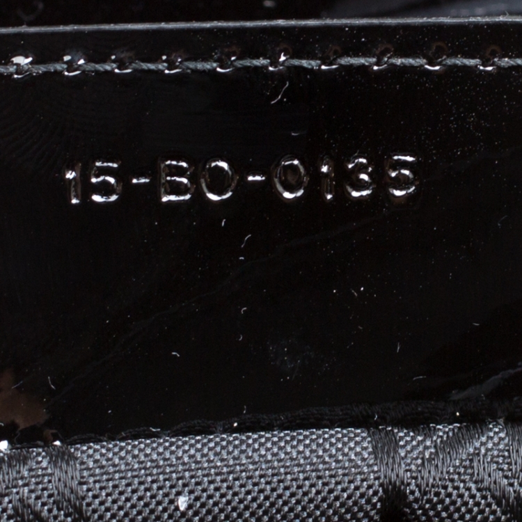Pre Owned Dior Black Patent Leather Medium Lady Dior Top Handle Bag