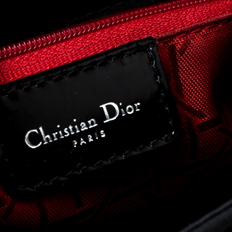 Pre Owned Dior Black Nylon Medium Vintage Lady Dior Top Handle Bag