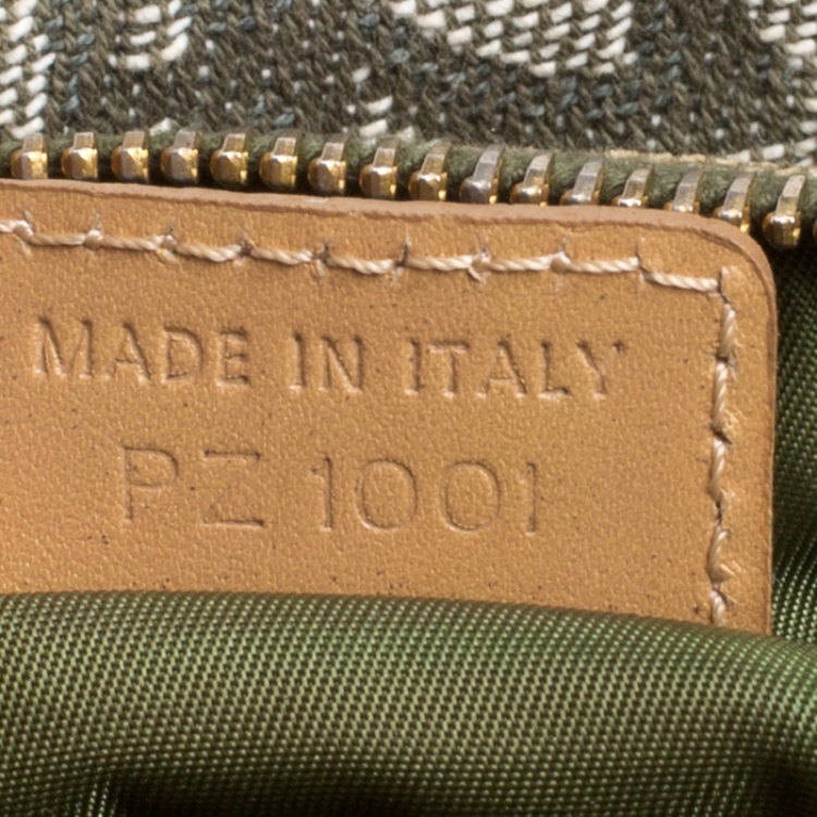 Pre Owned Dior Green/Brown Diorissimo Canvas and Leather Small Boston Bag