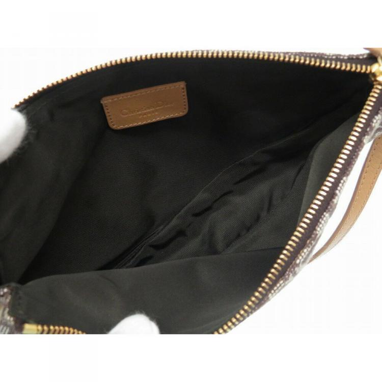 Pre Owned Dior Brown Canvas Saddle Bag