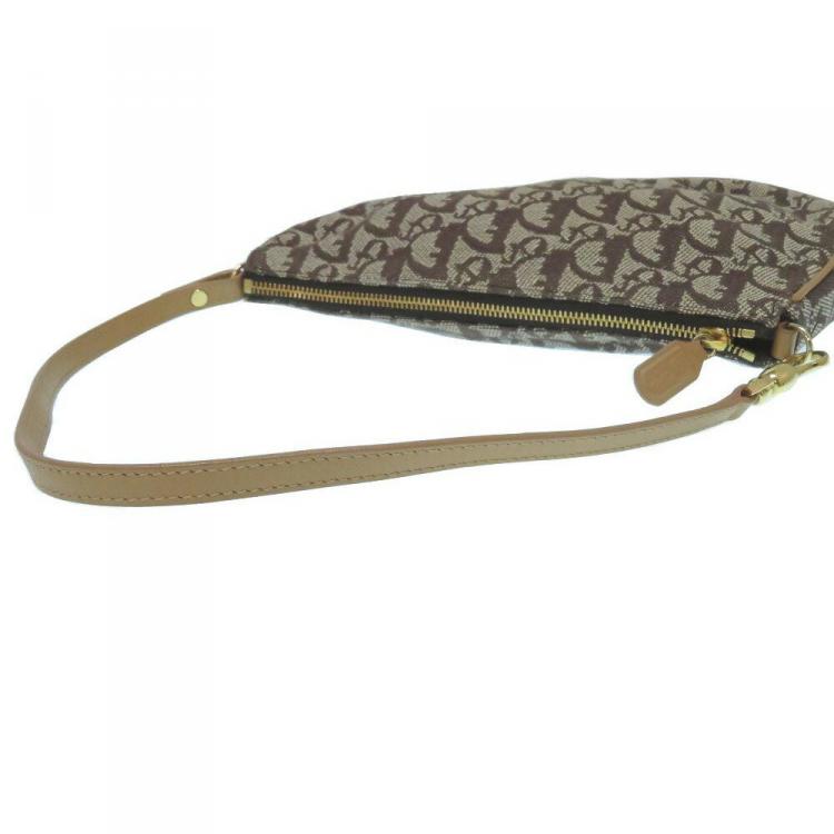 Pre Owned Dior Brown Canvas Saddle Bag
