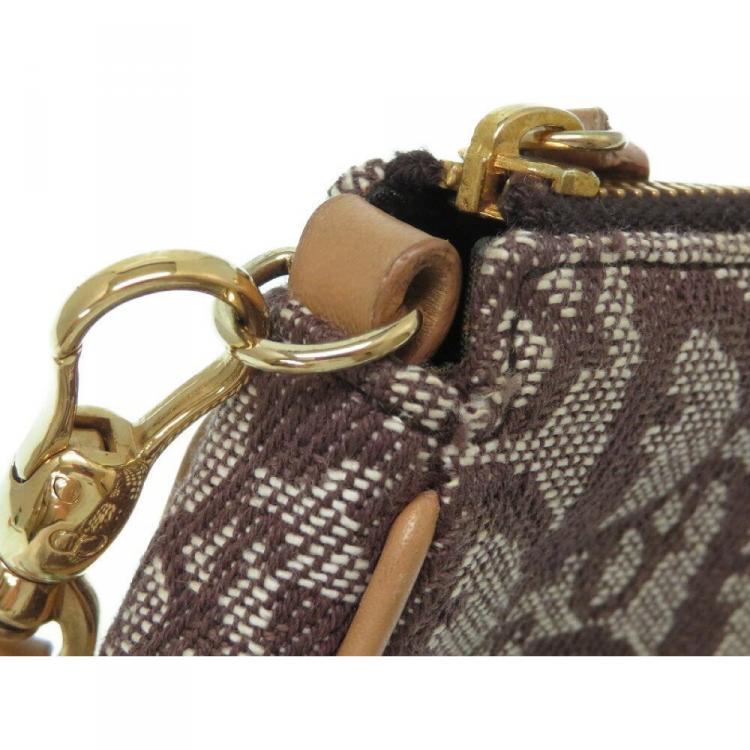 Pre Owned Dior Brown Canvas Saddle Bag