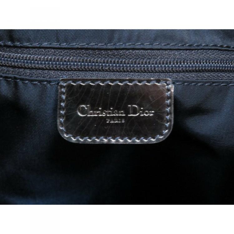 Pre Owned Dior Two Tone Denim and Canvas Miss Diorella Messenger Bag