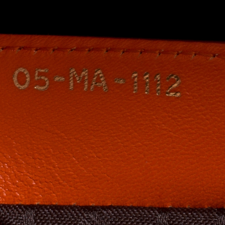 Pre Owned Dior Orange Leather Large Lady Dior Top Handle Bag