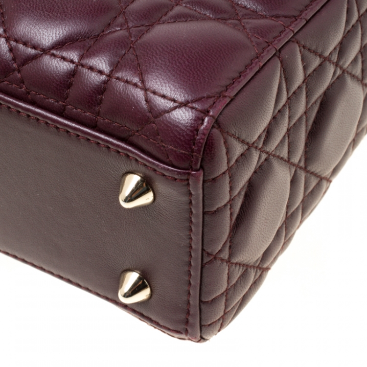 Pre Owned Dior Purple Leather Lucky Badges My Lady Dior Top Handle Bag