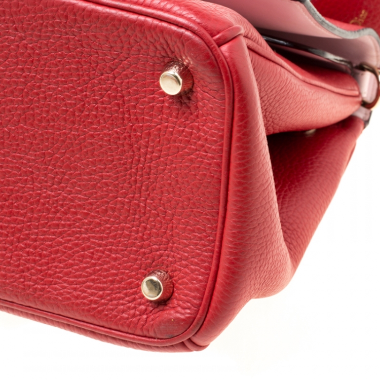Pre Owned Dior Red Leather Small Be Dior Flap Top Handle Bag