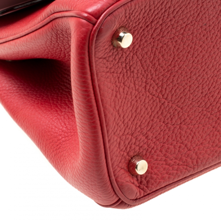 Pre Owned Dior Red Leather Small Be Dior Flap Top Handle Bag