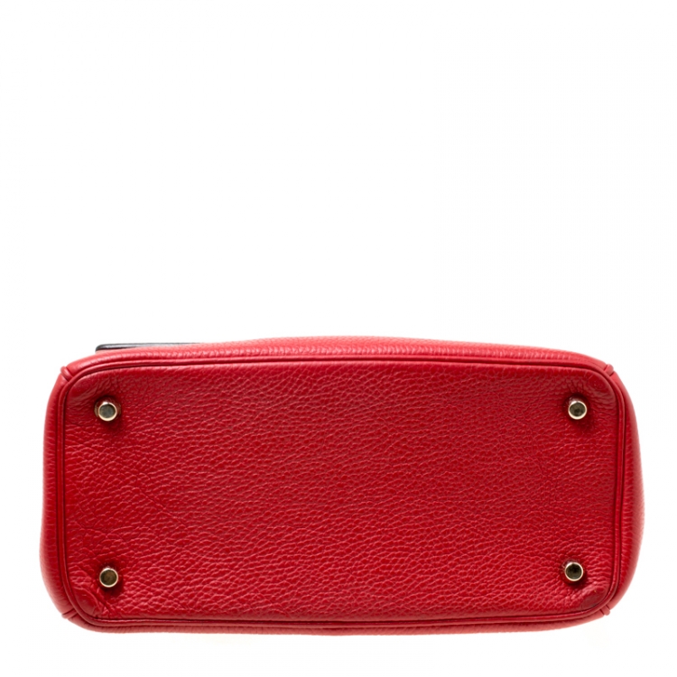 Pre Owned Dior Red Leather Small Be Dior Flap Top Handle Bag
