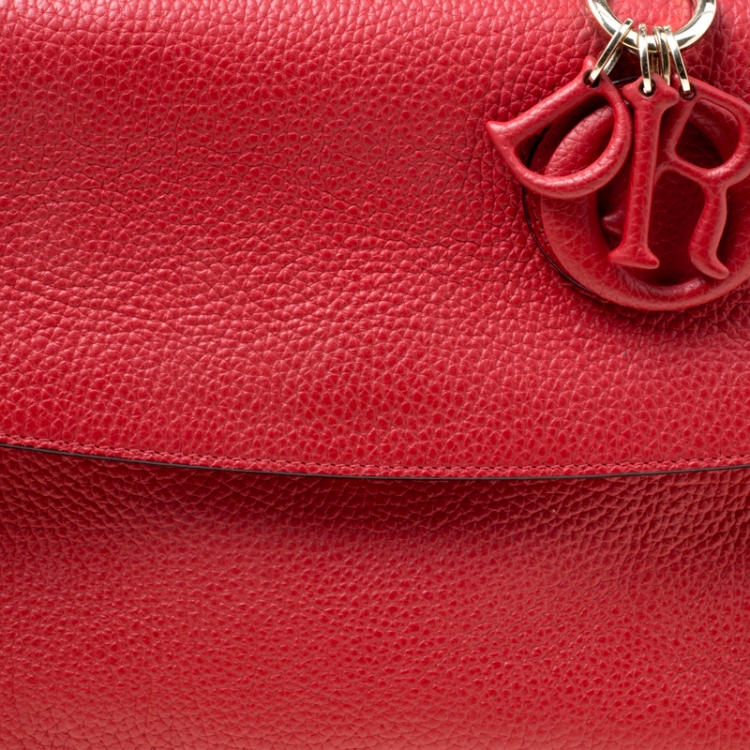 Pre Owned Dior Red Leather Small Be Dior Flap Top Handle Bag