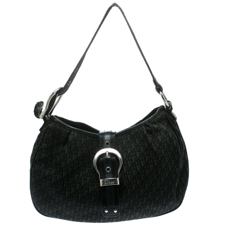 Pre Owned Dior Black Diorissimo Canvas and Leather Hobo