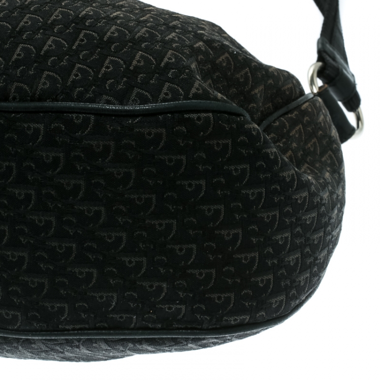 Pre Owned Dior Black Diorissimo Canvas and Leather Hobo