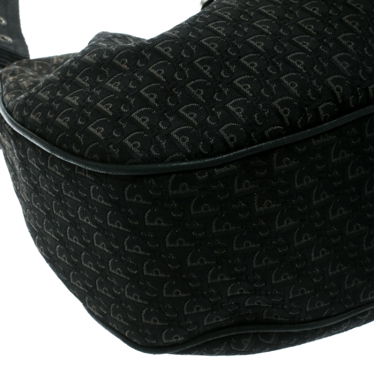 Pre Owned Dior Black Diorissimo Canvas and Leather Hobo